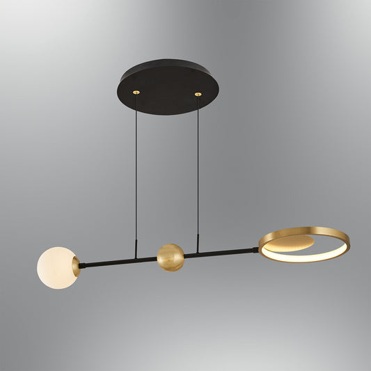 Asmara Moderne Hängeleuchte mit LED Ring - schwarz, gold