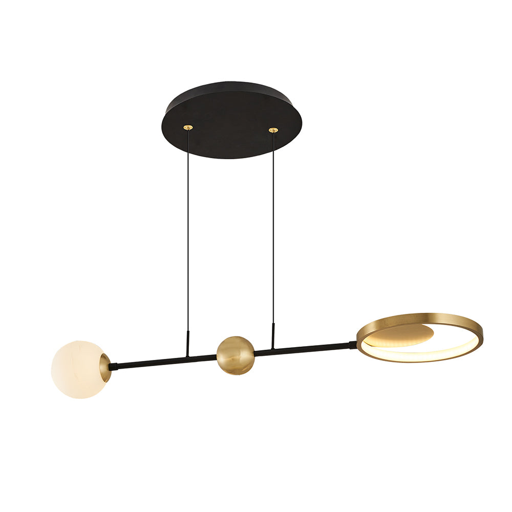 Asmara Moderne Hängeleuchte mit LED Ring - schwarz, gold
